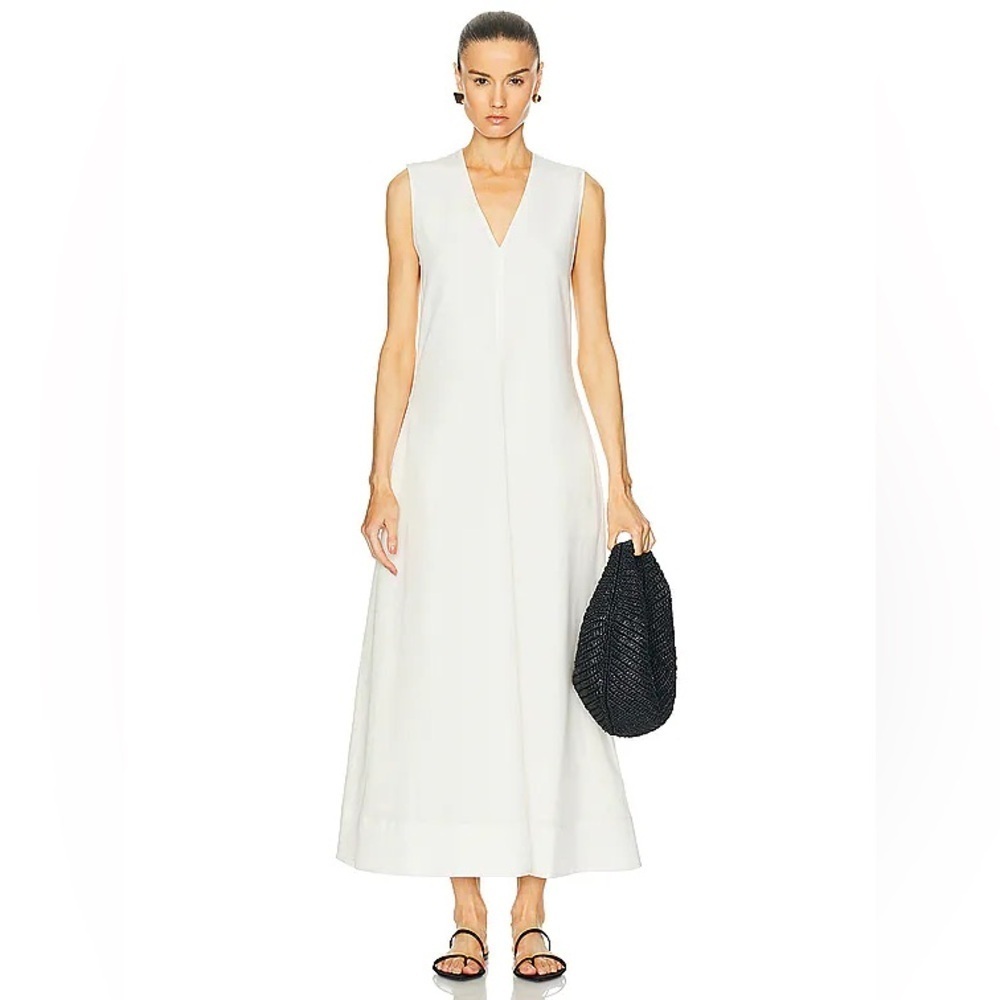 Toteme Plunging Floral Jacquard Twisted Backless Maxi Dress Off White FR 34 700$ - Picture 3 of 17